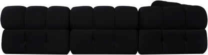 Orin - Velvet Fabric 5 Piece Modular Sectional