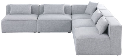 Cube - Linen 5 Piece Modular Corner Armless Sectional