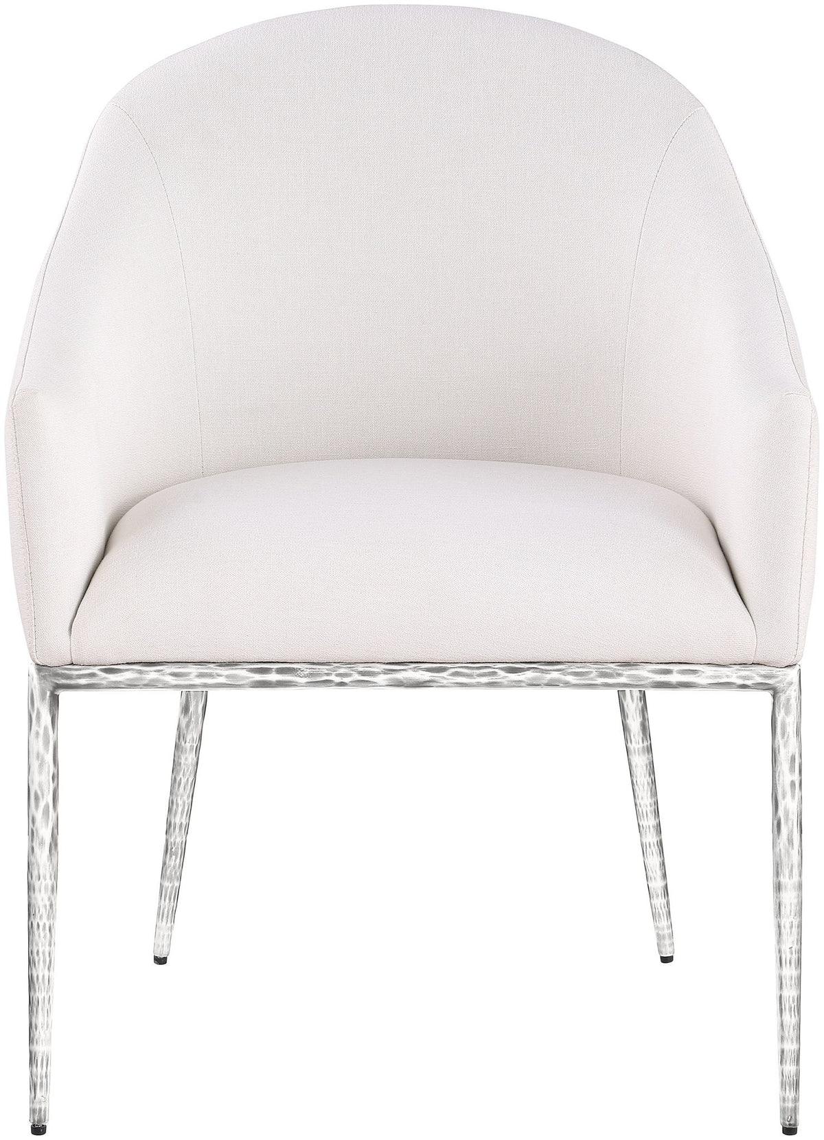 Ferro - Upholstered Dining Arm Chair With Brushed Silver Legs