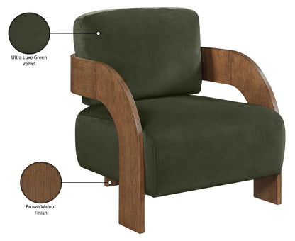 Cedra - Velvet Performance Fabric Upholstered Accent Chair - Brown Frame