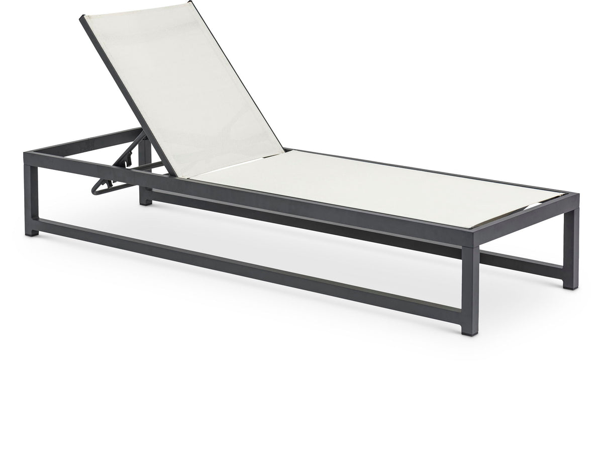 Maldives - Water Resistant Outdoor Patio Adjustable Sun Chaise Lounge Chair With Gray Base
