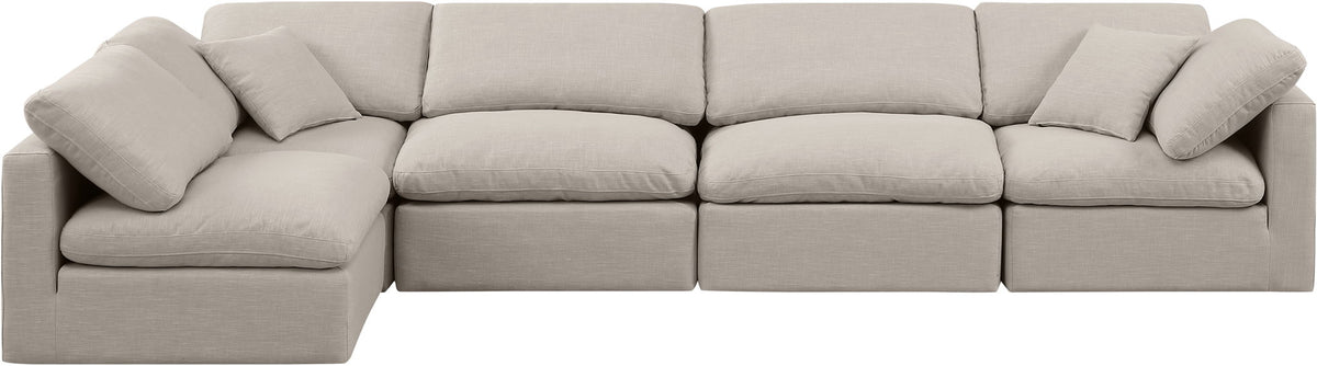 Indulge - Linen 5 Piece Modular Sectional
