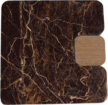 Ravenna - Marble/Stone End Table - Burgundy