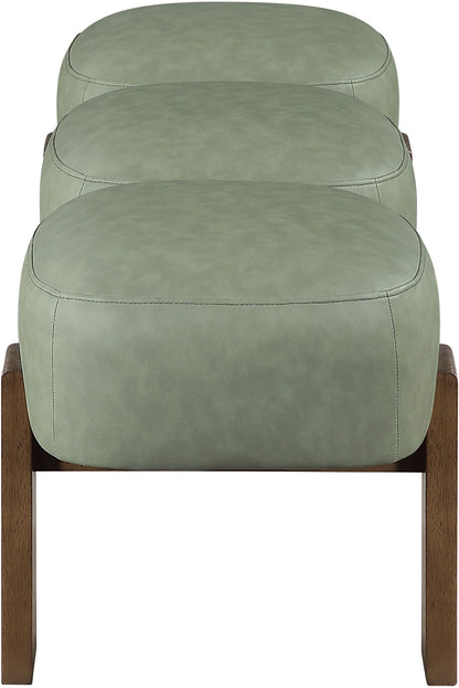 Woodcrest - Vegan Leather Upholstered Bench - Painted Brown Walnut Base