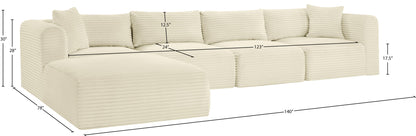 Shaggy - 5 Piece Modular Sectional With Ottoman
