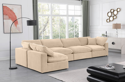 Comfy - 5 Piece Velvet Modular Sectional