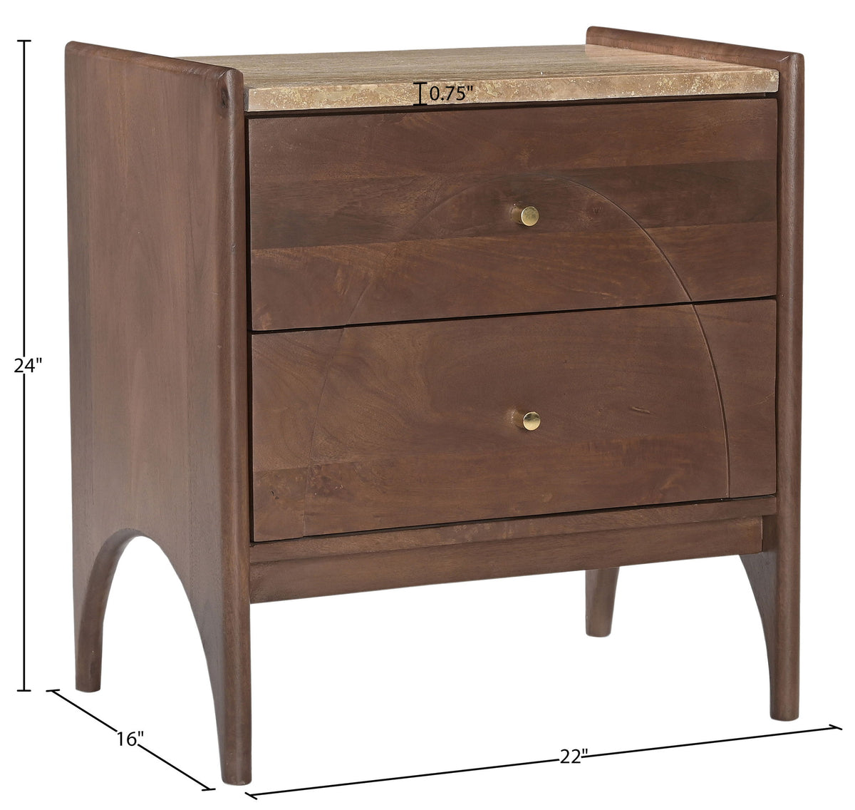 Veya - 22" Mango Wood Nightstand