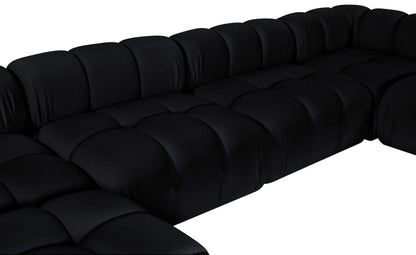 Orin - U-Shaped Velvet 6 Piece Modular Sectional