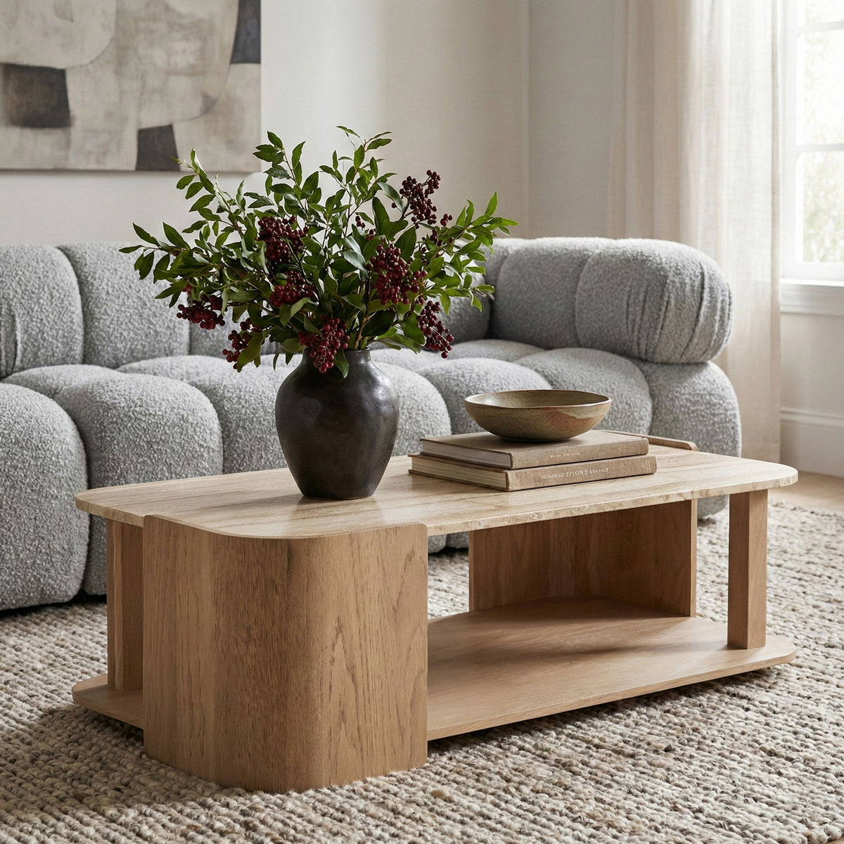 Calabria - Marble And Oak Wood Table