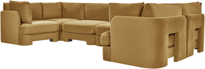 Hammond - Velvet Performance Fabric Upholstered 6 Piece U-Shaped Sectional