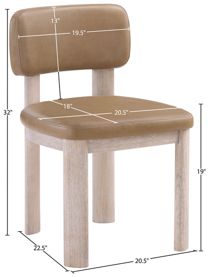 Paloma - Vegan Leather Upholstered Dining Chair (Set of 2) - Tan / Rich Natural