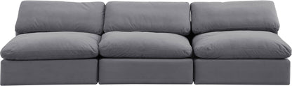 Comfy - Velvet Modular Armless Sofa 3 Seats