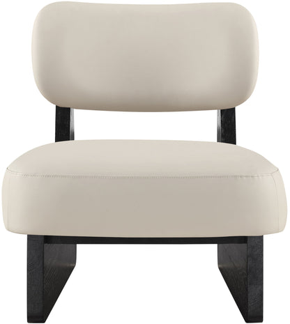Vetra - Vegan Leather Upholstered Accent Chair - Taupe / Painted Black