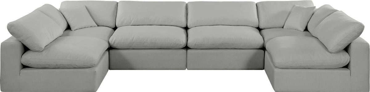 Comfy - 6 Piece Linen Modular Armless Sectional