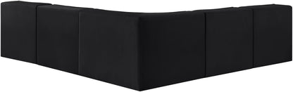 Rummi - Armless Velvet Performance Fabric Upholstered 5 Piece Modular Sectional