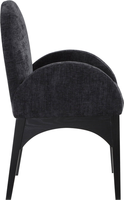 Waldorf - Chenille Dining Arm Chair With Black Legs