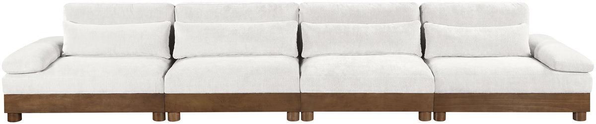 Turin - Chenille Fabric Upholstered Modular Sectional - Cream