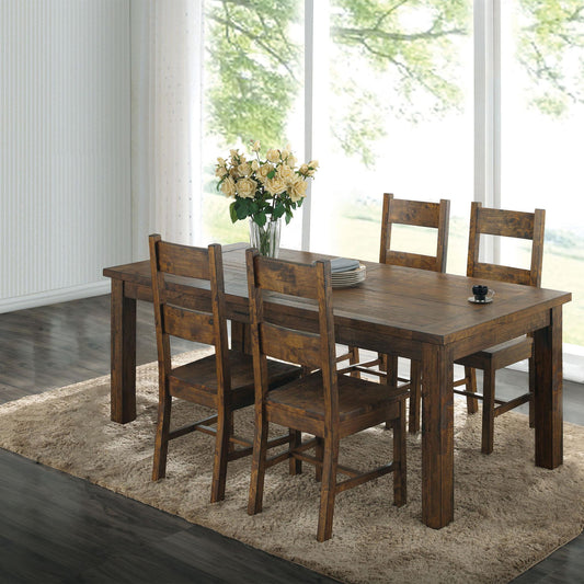 Coleman 5-piece Rectangular Dining Set Rustic Golden Brown