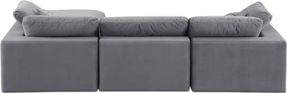 Comfy - 4 Piece Velvet Modular Sectional With Chaise