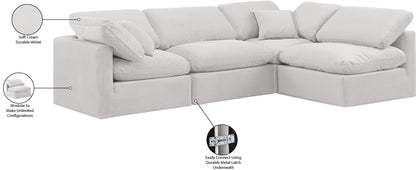 Indulge - Velvet 4 Piece Modular Sectional