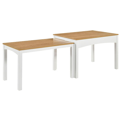 Sykes 47-inch 2-piece Nesting Dining Table Natural and White