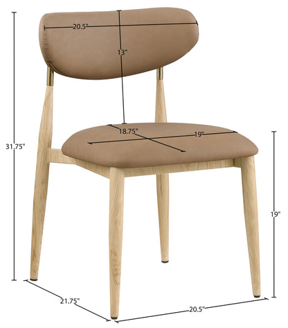 Ronda - Vegan Leather Upholstered Dining Side Chair - Natural Legs