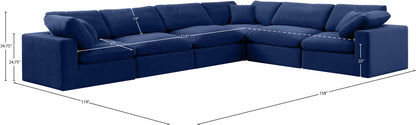 Comfy - 6 Piece Velvet Modular Corner Sectional