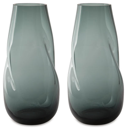 Beamund - Vase (Set of 2) - 13" - Teal Blue
