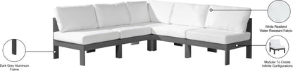 Nizuc - Outdoor Patio 5 Piece Modular Sectional With Gray Frame