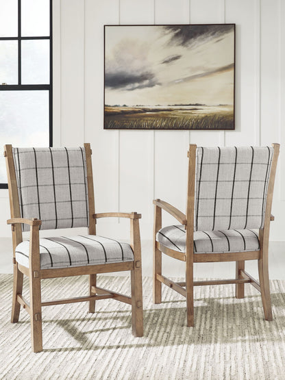 Ridgester - Dining Upholstered Arm Chair (Set of 2) - Light Brown