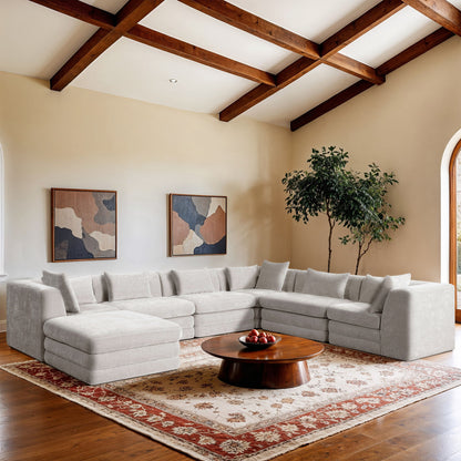 Stellar - 7 Piece Chenille Fabric Upholstered Modular Sectional