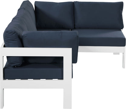 Nizuc - Outdoor Patio 4 Piece Modular Sectional With White Frame