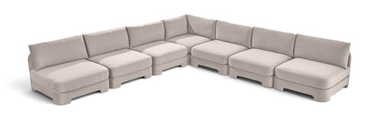 Hammond - Velvet Performance Fabric Upholstered 7 Piece Armless Sectional