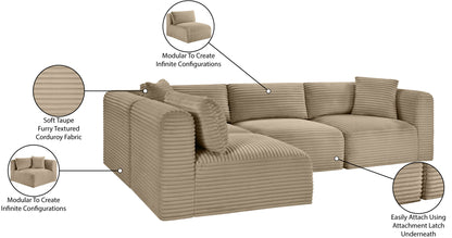 Shaggy - Fabric 4 Piece Modular Sectional