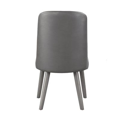 Waylon - Side Chair (Set of 2) - Gray Synthetic Leather & Gray Oak
