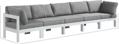 Nizuc - Outdoor Patio 5 Seat Modular Sofa With White Frame