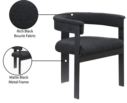 Romeo - Boucle Dining Chair With Black Base (Set of 2)
