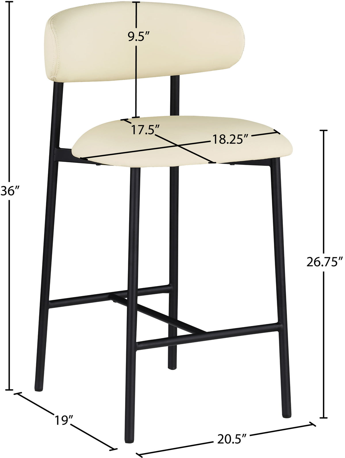 Lupita - Counter Stool (Set of 2) - Cream