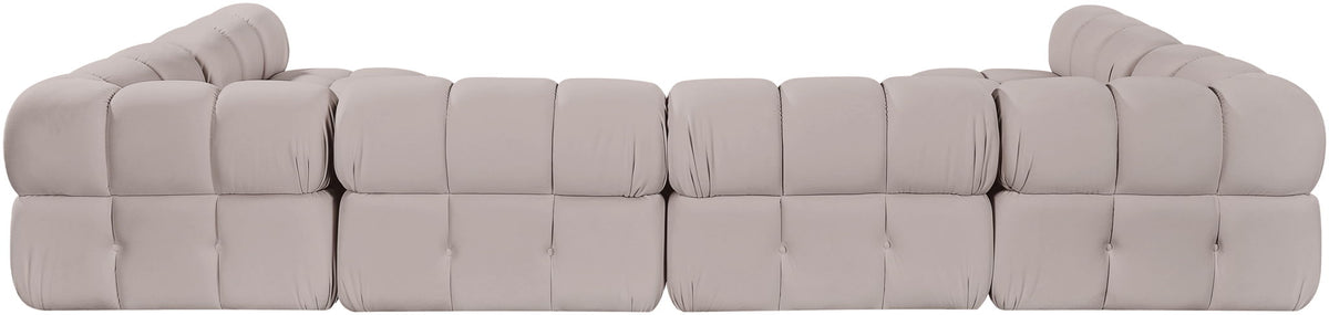 Orin - U-Shaped Velvet 6 Piece Modular Sectional