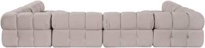 Orin - U-Shaped Velvet 6 Piece Modular Sectional