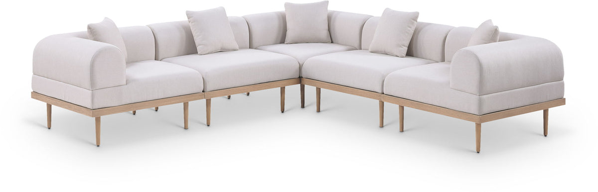 Laguna - 5 Piece 106.5" Upholstered Outdoor Patio Modular Sectional