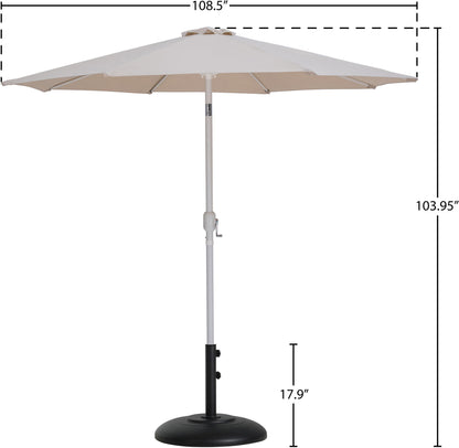 Fiji - Aluminum Patio Umbrella With Round Black And White Base