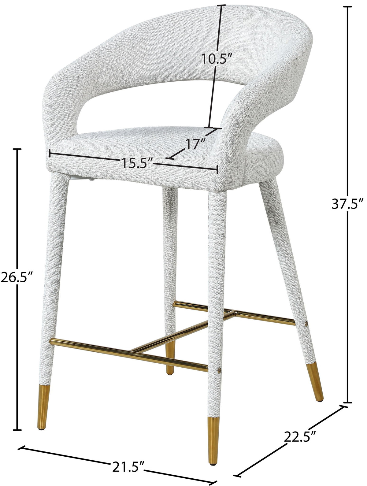 Destiny - Fabric Stool - Cream