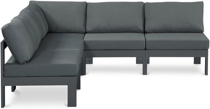 Nizuc - Outdoor Patio 5 Piece Modular Sectional With Gray Frame