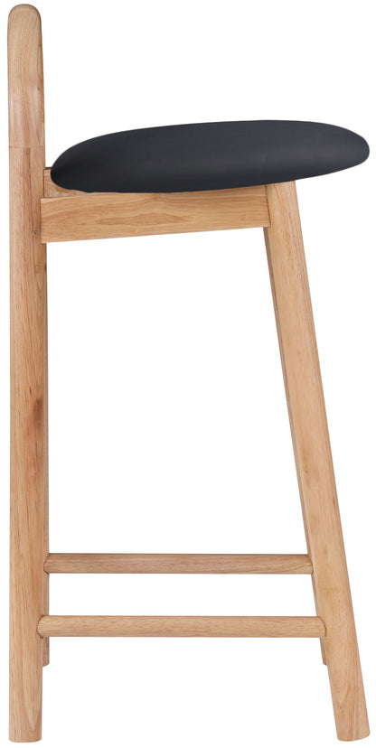 Calvin - Faux Leather Stool - Light Brown Legs