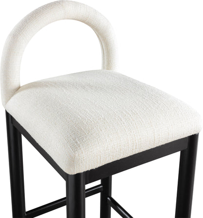 Conrad - Linen Counter Stool With Black Legs