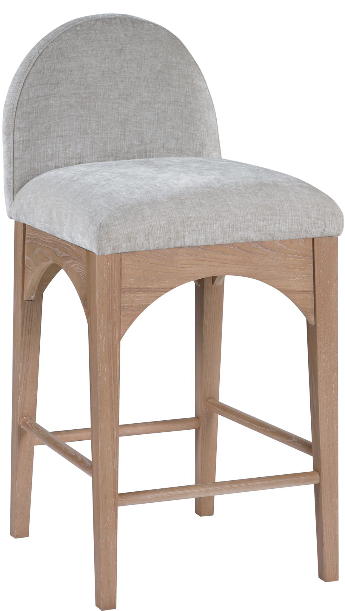 Waldorf - Chenille Stool With Natural Legs