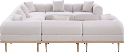 Laguna - 8 Piece Resilient Water Resistant Fabric 142" Upholstered Outdoor Patio Modular Sectional