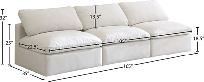 Plush - Modular Armless 3 Seat Sofa