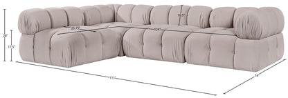 Orin - Fabric Velvet 4 Piece Modular Sectional